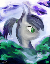 Size: 600x769 | Tagged: safe, artist:silviawing, derpibooru import, bust, nightpony, ponytail, portrait