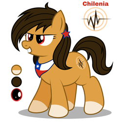 Size: 2294x2285 | Tagged: safe, artist:an-tonio, derpibooru import, oc, oc only, oc:chilenia, pony, chile, nation ponies, ponified, solo
