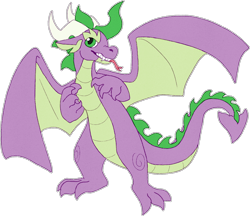 Size: 2090x1803 | Tagged: safe, artist:crunchycrowe, derpibooru import, spike, dragon, flat colors, older, older spike, simple background, solo, tongue out, transparent background, winged spike