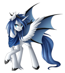 Size: 2646x3000 | Tagged: safe, artist:scarlet-spectrum, oc, oc only, oc:prince nova, bat pony, pony, bat pony oc, commission, horn, hybrid wings, male, raised hoof, simple background, solo, transparent background, unshorn fetlocks