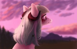 Size: 1700x1100 | Tagged: safe, artist:pessadie, derpibooru import, oc, pony, bust, female, horns, portrait, solo