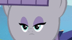 Size: 500x281 | Tagged: safe, edit, edited screencap, screencap, maud pie, pony, rock solid friendship, faic, mod po, shrunken face, solo, woll smoth