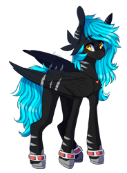 Size: 2208x3000 | Tagged: safe, artist:skimea, derpibooru import, oc, oc:nightmare gold, pegasus, pony, female, mare, simple background, solo, transparent background