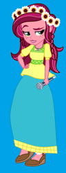 Size: 1400x3656 | Tagged: safe, artist:starman1999, derpibooru import, gloriosa daisy, equestria girls, legend of everfree, alternate costumes, clothes, long skirt, microphone, skirt, solo