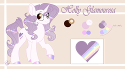 Size: 5424x3000 | Tagged: safe, artist:beashay, derpibooru import, oc, oc:holly glamourosa, pony, unicorn, female, mare, reference sheet, solo