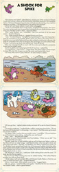 Size: 700x2026 | Tagged: safe, derpibooru import, beachcomber (g1), gusty, lickety-split, majesty, peachy, posey, spike (g1), tiny bubbles, comic:my little pony (g1), g1, a shock for spike, distress, drago the sea dragon, drowning, female, foam, lobbie lobster, male, official, protecting, rescue, rilla the water sprite, rillpike, shipping, spilla, story, straight