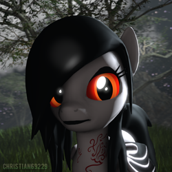 Size: 1024x1024 | Tagged: safe, artist:christian69229, derpibooru import, oc, oc only, oc:gothica san gorden, bat pony, 3d, bust, looking at you, portrait, solo, source filmmaker