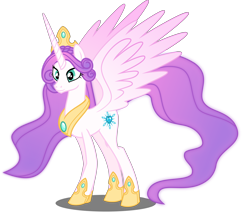 Size: 6000x5158 | Tagged: safe, artist:orin331, princess flurry heart, alicorn, pony, absurd resolution, alternate universe, dancerverse, ethereal mane, female, hoof shoes, jewelry, mare, older, peytral, purple mane, simple background, smiling, solo, tiara, transparent background, ultimate flurry heart, vector