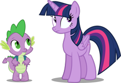 Size: 4096x2809 | Tagged: safe, artist:tralomine, spike, twilight sparkle, twilight sparkle (alicorn), alicorn, dragon, pony, .svg available, absurd resolution, simple background, transparent background, vector