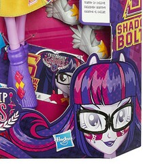 Size: 210x245 | Tagged: safe, screencap, sci-twi, twilight sparkle, equestria girls, friendship games, doll, glasses, hasbro logo, lipstick, looking at you, ponied up, pony ears, smiling, toy