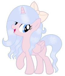 Size: 3120x3637 | Tagged: safe, artist:crystalponyart7669, derpibooru import, oc, oc:sparkle cloud, alicorn, pony, bow, female, hair bow, high res, mare, simple background, solo, transparent background