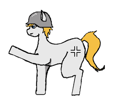 Size: 504x442 | Tagged: safe, artist:anonymous, derpibooru import, earth pony, pony, /mlpol/, germany, helmet, iron cross, op is a cuck, op is trying to start shit, salute, sieg heil, soldier, stahlhelm, wehrmacht