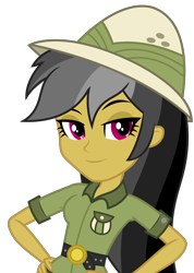 Size: 2488x3500 | Tagged: safe, artist:sketchmcreations, edit, daring do, equestria girls, hand on hip, looking at you, simple background, solo, transparent background, vector