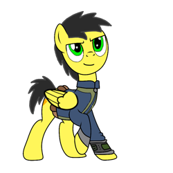 Size: 768x768 | Tagged: safe, artist:thunder burst, derpibooru import, oc, oc only, oc:thunder burst, pegasus, pony, fallout equestria, clothes, fallout, male, pipbuck, simple background, solo, transparent background, vault suit