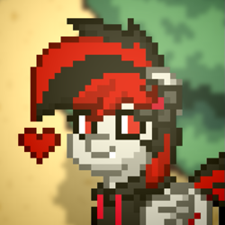 Size: 537x537 | Tagged: safe, derpibooru exclusive, oc, oc only, oc:jasmin dreasond, pegasus, pony, cute, flower, flower in hair, heart, pixel art, pony town, solo, sprite