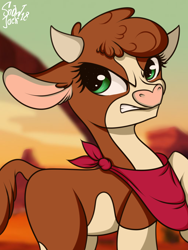 Size: 1772x2362 | Tagged: safe, artist:php97, derpibooru import, arizona cow, cow, them's fightin' herds, community related, female, signature, solo