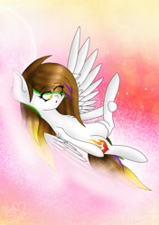 Size: 719x1024 | Tagged: safe, artist:fireheartsk, oc, oc only, pegasus, pony, female, mare, on back, solo