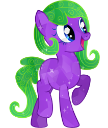 Size: 1903x2239 | Tagged: safe, artist:tacobender, derpibooru import, oc, oc only, crystal pony, pony, blue eyes, commission, cute, detailed, eggplant, female, food, green hair, happy, mare, png, simple background, solo, transparent background, vector