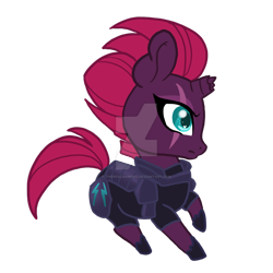 Size: 1024x1024 | Tagged: safe, artist:therealakineko, derpibooru import, tempest shadow, pony, unicorn, female, simple background, solo, transparent background, watermark