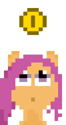 Size: 153x288 | Tagged: safe, artist:gexon_pane, derpibooru import, scootaloo, pony, animated, bits, coin, gif, money, older, pixel art, simple background, solo, transparent background