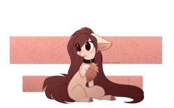 Size: 1280x793 | Tagged: safe, artist:little-sketches, derpibooru import, oc, oc only, oc:yui, earth pony, pony, chest fluff, collar, female, floppy ears, mare, simple background, solo, transparent background