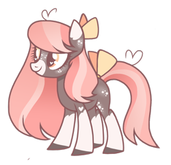 Size: 1024x983 | Tagged: safe, artist:chococakebabe, derpibooru import, oc, earth pony, pony, base used, bow, colored hooves, female, hair bow, heart, heart eyes, mare, simple background, solo, tail bow, transparent background, wingding eyes