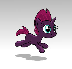 Size: 542x518 | Tagged: safe, artist:manulis, derpibooru import, fizzlepop berrytwist, tempest shadow, pony, unicorn, blank flank, female, filly, filly tempest shadow, gradient background, smiling, solo, younger