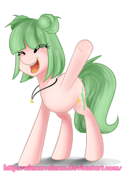 Size: 1483x2065 | Tagged: safe, artist:alexa1alexa, oc, oc only, oc:evening breeze, earth pony, pony, eyes closed, female, jewelry, mare, necklace, simple background, solo, transparent background, waving