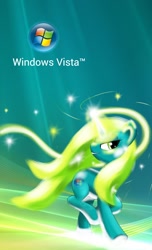 Size: 720x1184 | Tagged: safe, artist:damagek, pony, unicorn, female, mare, ponified, solo, windows, windows vista