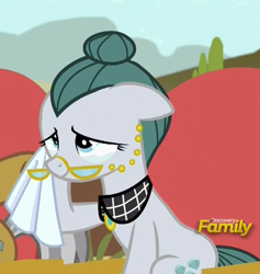Size: 375x395 | Tagged: safe, screencap, cloudy quartz, pony, rock solid friendship, cropped, crying, discovery family logo, handkerchief, liquid pride, teary eyes