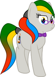 Size: 882x1230 | Tagged: safe, artist:shitigal-artust, pony, bowtie, female, glasses, mare, multicolored iris, ponified, professionalism, simple background, solo, transparent background, windows, windows 2000