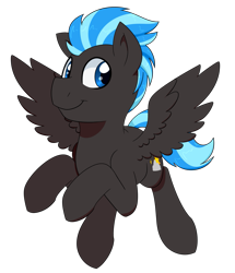 Size: 931x1081 | Tagged: safe, artist:notenoughapples, derpibooru exclusive, derpibooru import, oc, oc only, oc:nimbus, pegasus, pony, flying, male, simple background, smiling, solo, stallion, transparent background