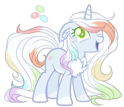 Size: 1334x1152 | Tagged: safe, artist:mintoria, derpibooru import, oc, oc:skittle spitz, pony, unicorn, base used, chest fluff, female, mare, one eye closed, simple background, solo, transparent background, wink