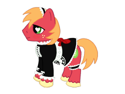 Size: 1200x900 | Tagged: safe, big macintosh, earth pony, pony, bow, clothes, crossdressing, dress, maid, male, solo, stallion, wingding eyes