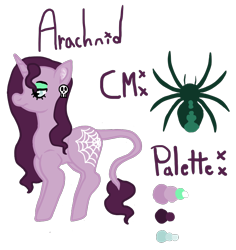 Size: 888x939 | Tagged: safe, artist:glamgoria-morose, derpibooru import, oc, oc only, oc:arachnid, pony, unicorn, magical lesbian spawn, offspring, parent:fluttershy, parent:tempest shadow, parents:tempestshy, simple background, solo, transparent background