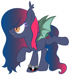 Size: 1024x1118 | Tagged: safe, artist:roserooibos, derpibooru import, oc, oc:wildberry, bat pony, pony, female, mare, simple background, solo, transparent background