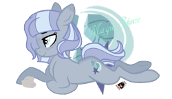 Size: 1208x696 | Tagged: safe, artist:thememechester, oc, oc only, oc:magic stone, earth pony, pony, cutie mark background, female, magical lesbian spawn, mare, offspring, parent:maud pie, parent:trixie, parents:mauxie, pet rock, prone, simple background, solo, transparent background