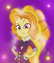 Size: 925x1067 | Tagged: safe, artist:princessfireshiner, adagio dazzle, equestria girls, adoragio, alternate universe, clothes, crystal prep academy, crystal prep academy uniform, crystal prep shadowbolts, cute, hand on hip, looking at you, school uniform, solo