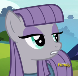 Size: 477x465 | Tagged: safe, screencap, maud pie, pony, rock solid friendship, cropped, discovery family logo, solo