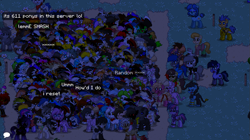 Size: 1003x563 | Tagged: safe, oc, oc only, oc:purple flix, pony, clothes, lag, pony town, shocked, solo, wtf