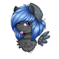 Size: 1000x1000 | Tagged: safe, artist:bizonekx33, oc, oc only, oc:nezsu, pony, cute, female, gift art, looking at you, mare, one eye closed, simple background, solo, tongue out, transparent background, wink