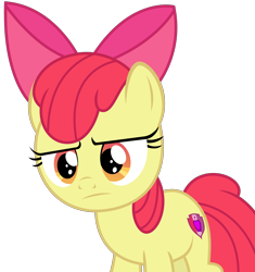 Size: 3150x3347 | Tagged: safe, artist:sketchmcreations, derpibooru import, apple bloom, earth pony, pony, marks for effort, apple bloom's bow, bow, cutie mark, faic, female, filly, hair bow, simple background, solo, stern, the cmc's cutie marks, transparent background, vector