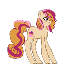 Size: 1800x1500 | Tagged: safe, artist:sodadoodle, derpibooru exclusive, derpibooru import, oc, oc only, oc:pamela pie, earth pony, pony, magical lesbian spawn, next generation, offspring, parent:cinnamon chai, parent:pinkie pie, parents:cinnapie, simple background, solo, transparent background