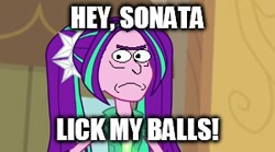 Size: 300x167 | Tagged: safe, artist:witchityman, edit, edited screencap, screencap, aria blaze, equestria girls, rainbow rocks, aricka blaze, rick and morty, rick sanchez, solo