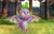 Size: 2385x1524 | Tagged: safe, artist:quvr, derpibooru import, spike, dragon, forest, grass, male, solo, summer, tree, winged spike