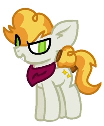 Size: 404x487 | Tagged: safe, artist:thefanficfanpony, oc, oc only, oc:rising star, magical gay spawn, neckerchief, offspring, parent:braeburn, parent:svengallop, parents:svenburn, solo