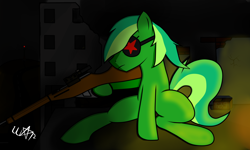 Size: 5000x3000 | Tagged: safe, oc, oc only, pony, fallout equestria, gun, male, red star, rifle, solo, stallion, stalliongrad, weapon