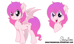 Size: 1024x601 | Tagged: safe, artist:captshowtime, derpibooru import, oc, oc only, oc:luscious desire, bat pony, pony, bust, commission, digital art, female, head shot, mare, movie accurate, reference, reference sheet, simple background, solo, style, transparent background, vector, ych result