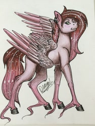 Size: 1024x1365 | Tagged: safe, artist:drago-draw, oc, oc only, pegasus, pony, commission, solo, traditional art