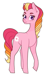 Size: 869x1393 | Tagged: safe, artist:modbeachy, derpibooru import, oc, oc only, oc:honeycrisp blossom, earth pony, pony, female, filly, freckles, parent:big macintosh, parent:princess cadance, parents:cadmac, simple background, smiling, solo, transparent background